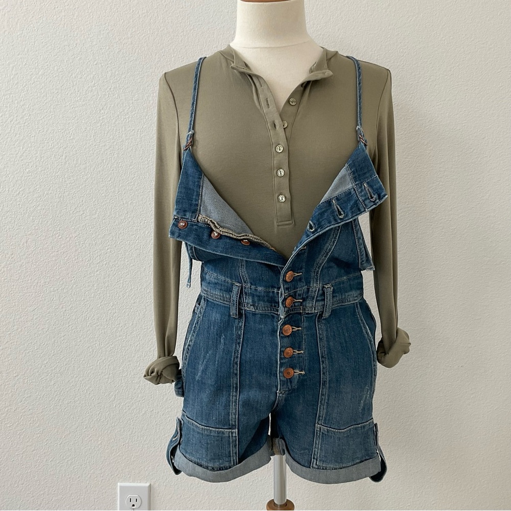 Anthropologie Pilcro Everyday Denim Short Overalls Size 25 - Picture 7 of 16